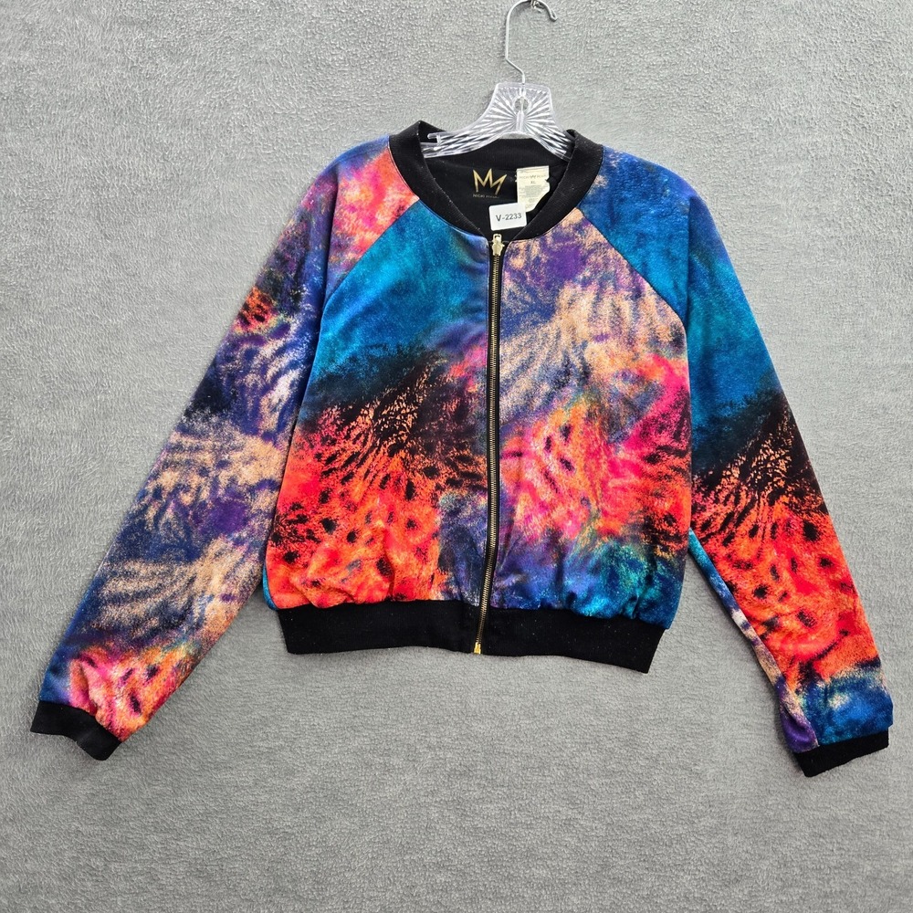 Nicki Minaj‎ Women Jacket XL Tie Dye Cropped Bomber Full Zip